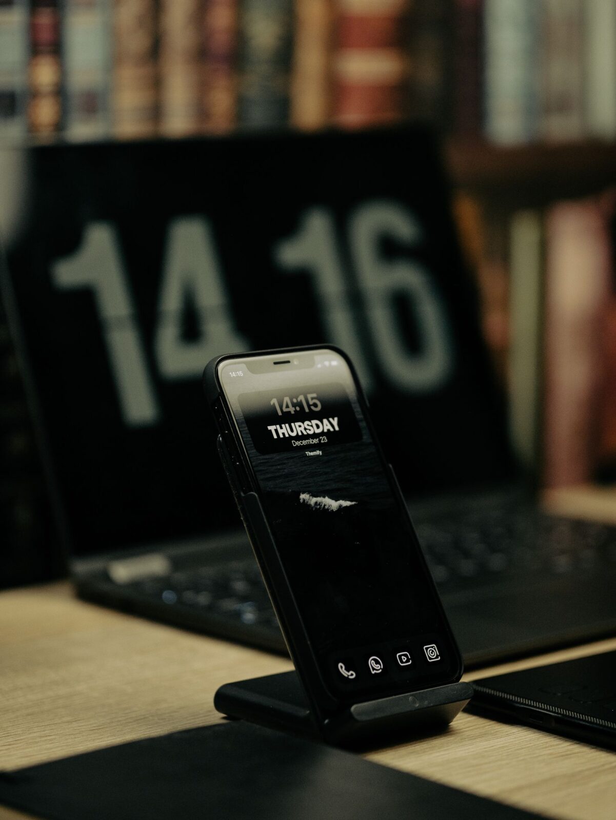 A phone snapping onto a magnetic wireless charger