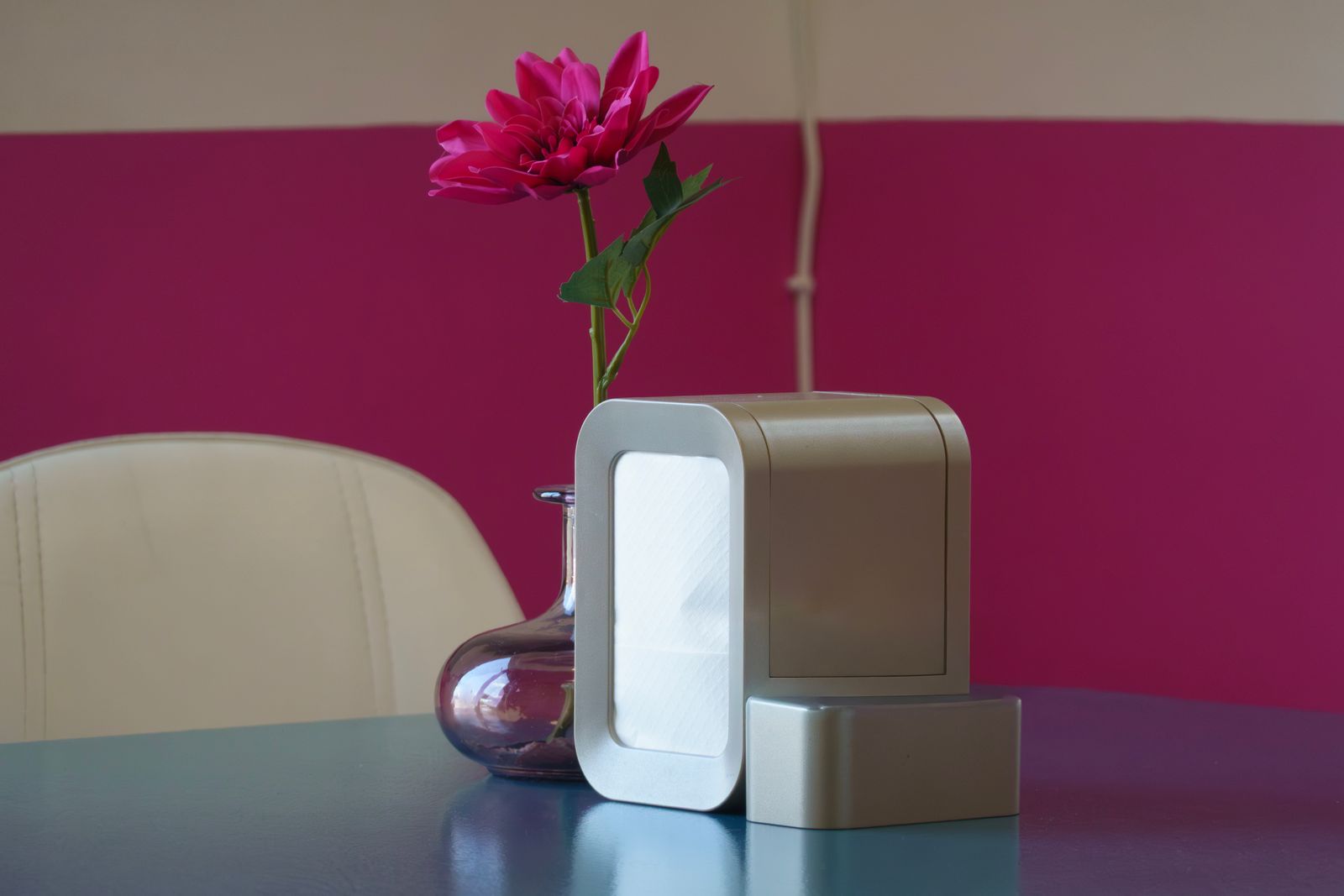 Larger air purifier with an air-quality display in an open living area