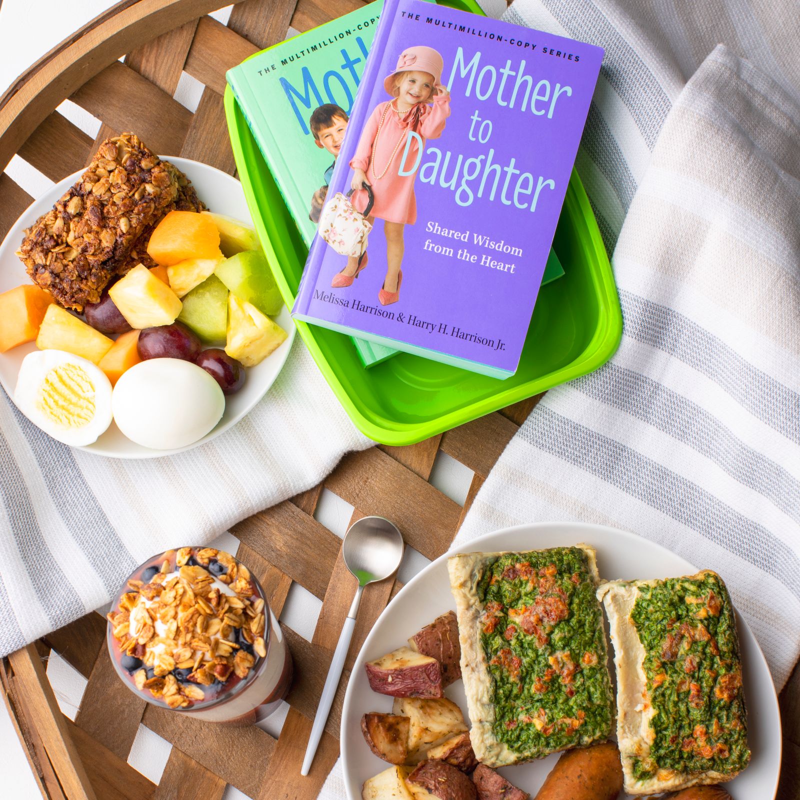 A fresh breakfast spread on a table